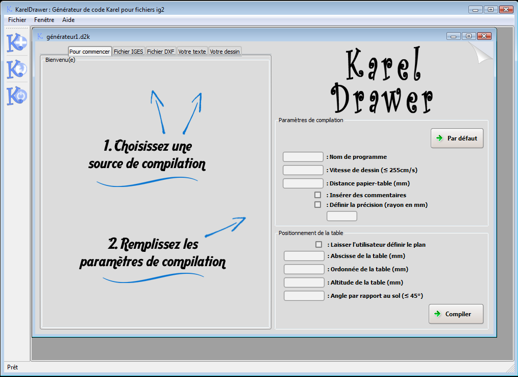 interface bienvenue