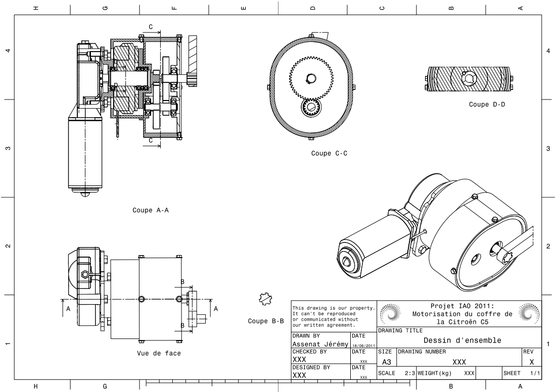 Dessin ensemble motorisation